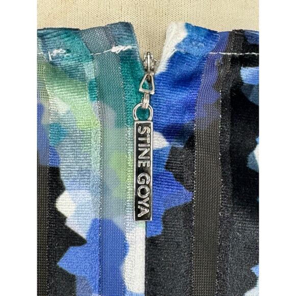 STINE GOYA Dress Blackley Pleated Midi in Artistic Floral Velvet Size XS - Picture 5 of 6